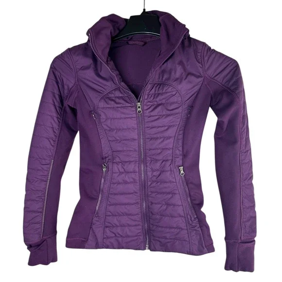 Lululemon First Mile Jacket Darkest Magenta Purple Full Zip Women's Size 2 - Picture 3 of 16